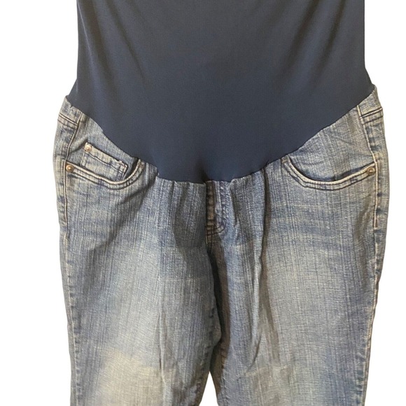 OH Baby by Motherhood Maternity Capri Belly Band Jeans Size Medium Retro - Picture 9 of 11
